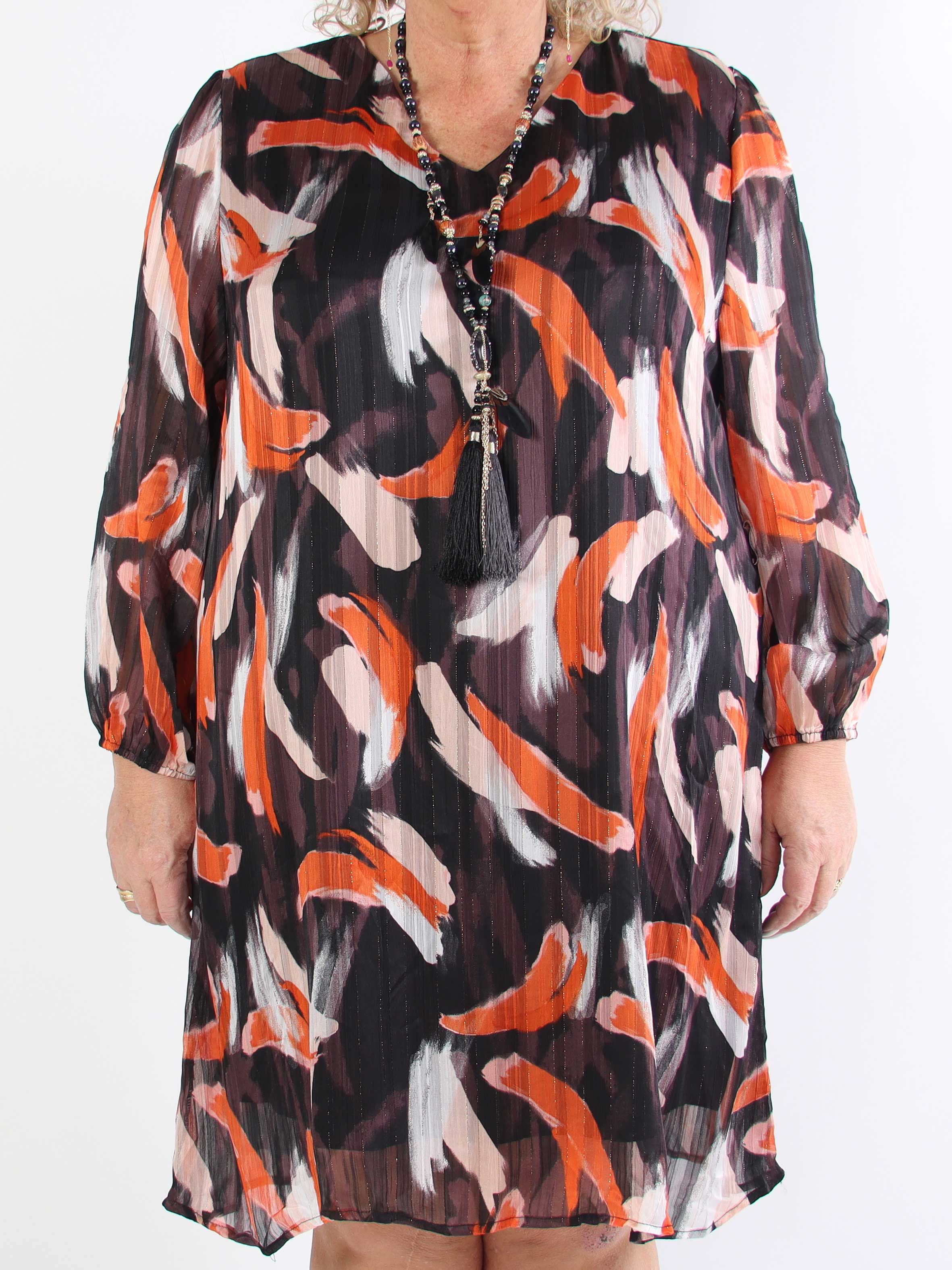 Filipa - Mönstrad tunikaklänning med glittertrådar